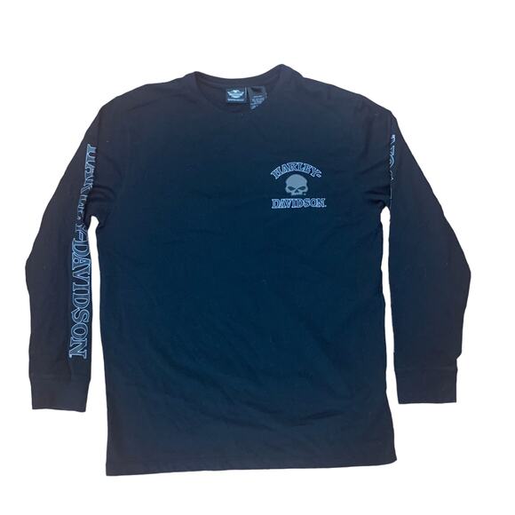 Harley Davidson Long Sleeve Skull Tee Large - Picture 1 of 4